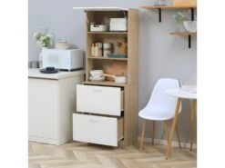 Buffet De Cuisine NEWCASTLE Bois Et Blanc -Mobilia Boutique buffet 21987429