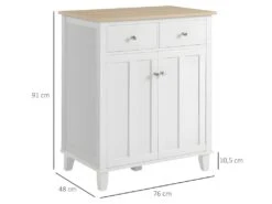 Buffet 2 Portes SONIA Coloris Bois Et Blanc -Mobilia Boutique buffet 21987447