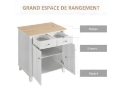Buffet 2 Portes SONIA Coloris Bois Et Blanc -Mobilia Boutique buffet 21987451