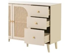 Buffet Avec 2 Portes Et 3 Tiroirs - Rotin - Crème -Mobilia Boutique buffet 22040935
