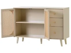 Buffet Avec 2 Portes Et 3 Tiroirs - Rotin - Crème -Mobilia Boutique buffet 22040939