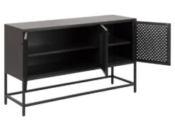 Newcastle Buffet L125 Avec 3 Portes Grillagées En Métal Noir. -Mobilia Boutique buffet 22047553