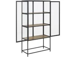 Sea Armoire Vitrine Avec 2 Portes Vitrées, Noir. -Mobilia Boutique buffet 22047613