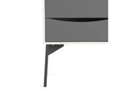 Fur Buffet Avec 2 Portes Et 3 Tiroirs, Blanc Mat / Gris. -Mobilia Boutique buffet 22086289