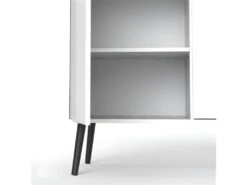 Napoli Armoire Avec 3 Portes Et 3 Tiroirs En Blanc Et Noir Mat. -Mobilia Boutique buffet 22086907