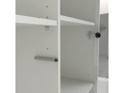 Fur Vitrine Avec 1 Porte, 1 Porte Vitrée Et 2 Tiroirs, Blanc Mat / Gris. -Mobilia Boutique buffet 22087053