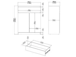 Nada Buffet 2 Portes Et 1 Tiroir, Blanc Brillant. -Mobilia Boutique buffet 22087203