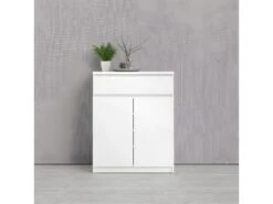 Nada Buffet 2 Portes Et 1 Tiroir, Blanc Brillant. -Mobilia Boutique buffet 22087205