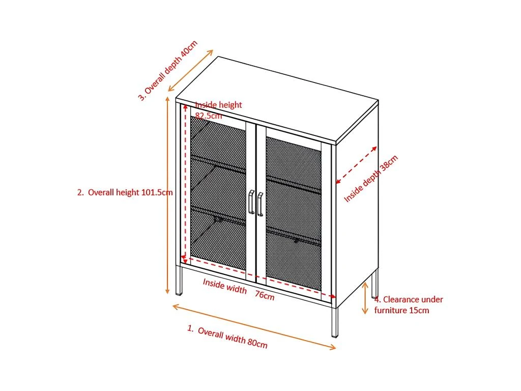 Buffet 2 Portes Grillagées En Acier Misha 5 Buffet 2 Portes Grillagées En Acier Misha – Image 3