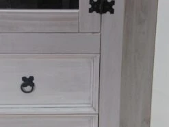 New Mexico Armoire D'angle Mexico Avec 1 Porte Vitrée Et 2 Tiroirs, En Gris. -Mobilia Boutique buffet 22149921