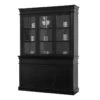 Amaretta Vitrine 3 Portes, Noir. Vintage Patiné, Largeur 142 Cm, Hauteur 200 Cm. -Mobilia Boutique buffet 22149999