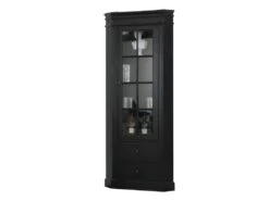 Amaretta Armoire D'angle, Noir, Vintage Patiné, Largeur 55 Cm, Hauteur 200 Cm