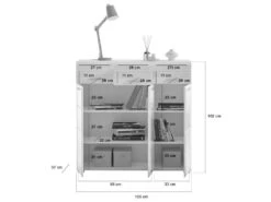 Linus Buffet 3 Portes, 3 Tiroirs Blanche. -Mobilia Boutique buffet 22158871