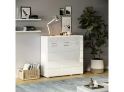 Linus Buffet 3 Portes, 3 Tiroirs Blanche. -Mobilia Boutique buffet 22158875