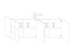 Buffet 4 Portes Laqué Gris Brillant - METRIA -Mobilia Boutique buffet 22208693