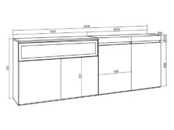 Buffet Salon Et Cuisine, 200x75x35cm, 4 Portes, Cheminée électrique, Ciment 15 Buffet Salon Et Cuisine, 200x75x35cm, 4 Portes, Cheminée électrique, Ciment -Mobilia Boutique buffet 22246779