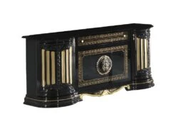 Bahut 4 Portes Battantes + Miroir Noir/Or - ADELE -Mobilia Boutique buffet 22365711