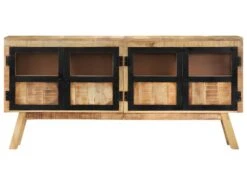 Buffet Marron Et Noir 160x30x76 Cm Bois Massif De Manguier -Mobilia Boutique buffet 22561537