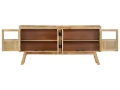 Buffet Marron Et Noir 160x30x76 Cm Bois Massif De Manguier -Mobilia Boutique buffet 22561541