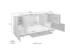 Placard Dbaian, Buffet De Cuisine Avec 5 Portes Et 2 Tiroirs, Buffet De Salon, Buffet De Cuisine, 100% Made In Italy, Cm 220x45h86, Anthracite Et Érable -Mobilia Boutique buffet 22779863