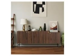 Buffet- Bois Et Métal - 4 Portes 3 Tiroirs - LODGE - L 195 X P 39,5 X H 75 Cm -Mobilia Boutique buffet 22799427