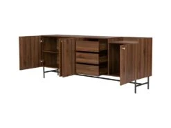 Buffet- Bois Et Métal - 4 Portes 3 Tiroirs - LODGE - L 195 X P 39,5 X H 75 Cm -Mobilia Boutique buffet 22799431