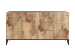 Placard Dlong, Buffet De Cuisine Avec 3 Portes Et 3 Tiroirs, Buffet De Salon, 100% Made In Italy, Cm 160x40h82, Ardoise Et Érable -Mobilia Boutique buffet 22846545