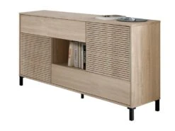 Buffet Haut Dndo, Buffet Moderne à 2 Portes, Buffet Du Salon, Meuble TV, Buffet Avec Pieds Pour Salon, 151x41h80 Cm, Chêne 10 Buffet Haut Dndo, Buffet Moderne à 2 Portes, Buffet Du Salon, Meuble TV, Buffet Avec Pieds Pour Salon, 151x41h80 Cm, Chêne -Mobilia Boutique buffet 22847361