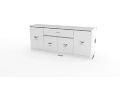 Placard Deram, Buffet De Cuisine Avec 4 Portes Et 1 Tiroir, Buffet De Salon, 100% Made In Italy, Cm 210x45h85, Blanc Brillant -Mobilia Boutique buffet 22847803
