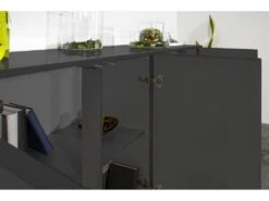 Placard Dnande, Buffet De Cuisine à 4 Portes, Buffet De Salon, 100% Made In Italy, Cm 180x41h86, Anthracite Brillant 10 Placard Dnande, Buffet De Cuisine à 4 Portes, Buffet De Salon, 100% Made In Italy, Cm 180x41h86, Anthracite Brillant -Mobilia Boutique buffet 22848307