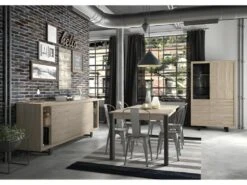 Buffet 3 Portes 4 Niches Clay Chêne Clair - Naturel Clair -Mobilia Boutique buffet 22925411