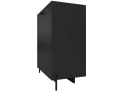 Buffet Noir 2 Portes 3 Niches Pieds Métal Ronds -Mobilia Boutique buffet 22969915