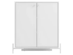 Buffet Blanc 2 Portes 3 Niches Pieds Métal Ronds -Mobilia Boutique buffet 22969931