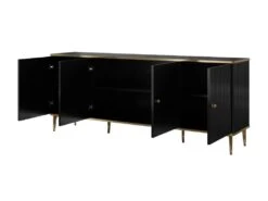 Buffet Avec 4 Portes En MDF Et Acier - Noir Et Doré - SINEAD De Pascal MORABITO -Mobilia Boutique buffet 22993041