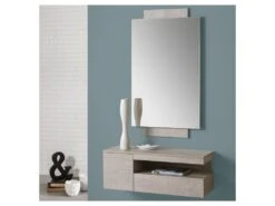 Meuble D'entrée 1 Porte 1 Tiroir Chêne Clair - GINO