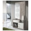 Meuble D'entrée Blanc/Chêne Clair + Miroirs - LUNA -Mobilia Boutique buffet 22993447