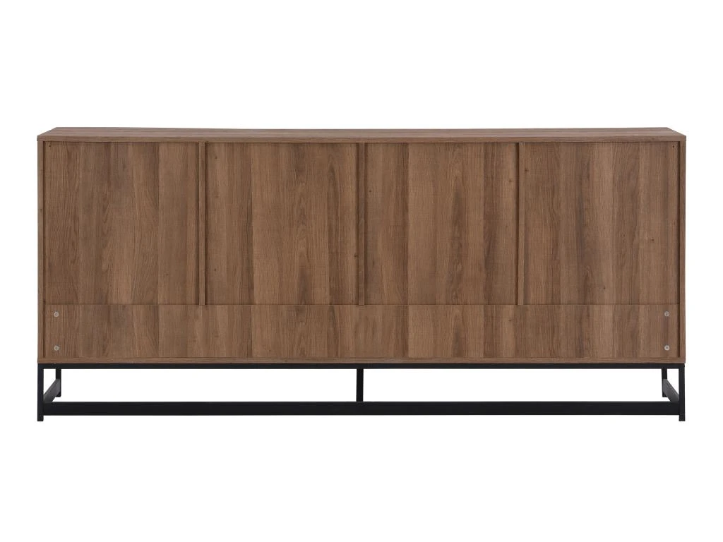 Buffet 3 Portes Et 3 Tiroirs - MDF - Naturel Et Noir - CARATANA 9 Buffet 3 Portes Et 3 Tiroirs - MDF - Naturel Et Noir - CARATANA – Image 7