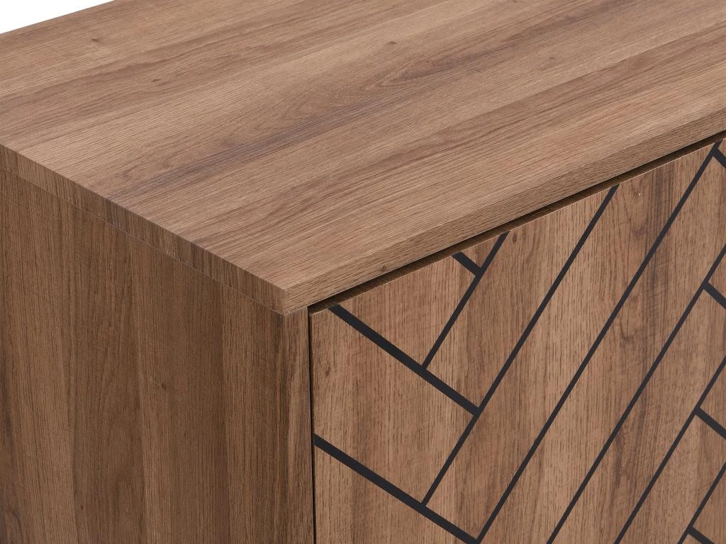 Buffet 3 Portes Et 3 Tiroirs - MDF - Naturel Et Noir - CARATANA 13 Buffet 3 Portes Et 3 Tiroirs - MDF - Naturel Et Noir - CARATANA – Image 11