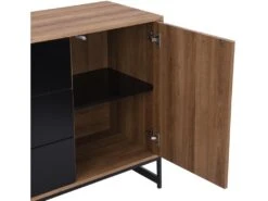 Buffet 3 Portes Et 3 Tiroirs - MDF - Naturel Et Noir - CARATANA 24 Buffet 3 Portes Et 3 Tiroirs - MDF - Naturel Et Noir - CARATANA -Mobilia Boutique buffet 2782021