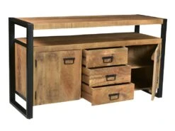 Buffet HARLEM - 2 Portes & 3 Tiroirs - Bois De Manguier & Métal 12 Buffet HARLEM - 2 Portes & 3 Tiroirs - Bois De Manguier & Métal -Mobilia Boutique buffet 295867