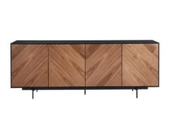 Buffet ISMAEL - 4 Portes - MDF Placage Noyer Et Métal Noir -Mobilia Boutique buffet 315159