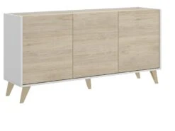 Buffet KOLYMA - 3 Portes - Coloris : Chêne & Blanc -Mobilia Boutique buffet 370089