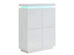 Buffet Haut EMERSON II - 4 Portes - MDF Laqué Blanc - LEDs -Mobilia Boutique buffet 380303