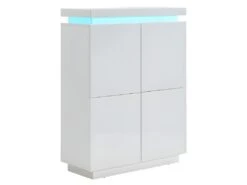 Buffet Haut EMERSON II - 4 Portes - MDF Laqué Blanc - LEDs -Mobilia Boutique buffet 380305