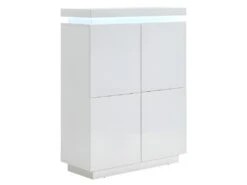Buffet Haut EMERSON II - 4 Portes - MDF Laqué Blanc - LEDs -Mobilia Boutique buffet 380307