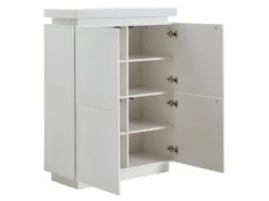 Buffet Haut EMERSON II - 4 Portes - MDF Laqué Blanc - LEDs -Mobilia Boutique buffet 380309