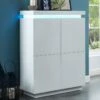 Buffet Haut EMERSON II - 4 Portes - MDF Laqué Blanc - LEDs -Mobilia Boutique buffet 380317