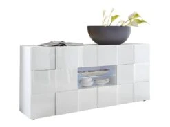 Buffet CALISTO - LEDs - 2 Portes & 2 Tiroirs - Blanc Laqué -Mobilia Boutique buffet 381631