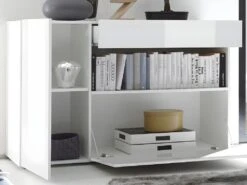 Buffet ALTAIR - 2 Portes & 1 Tiroir - Coloris : Blanc Laqué -Mobilia Boutique buffet 381815