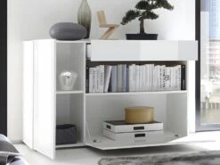 Buffet ALTAIR - 2 Portes & 1 Tiroir - Coloris : Blanc Laqué -Mobilia Boutique buffet 381823